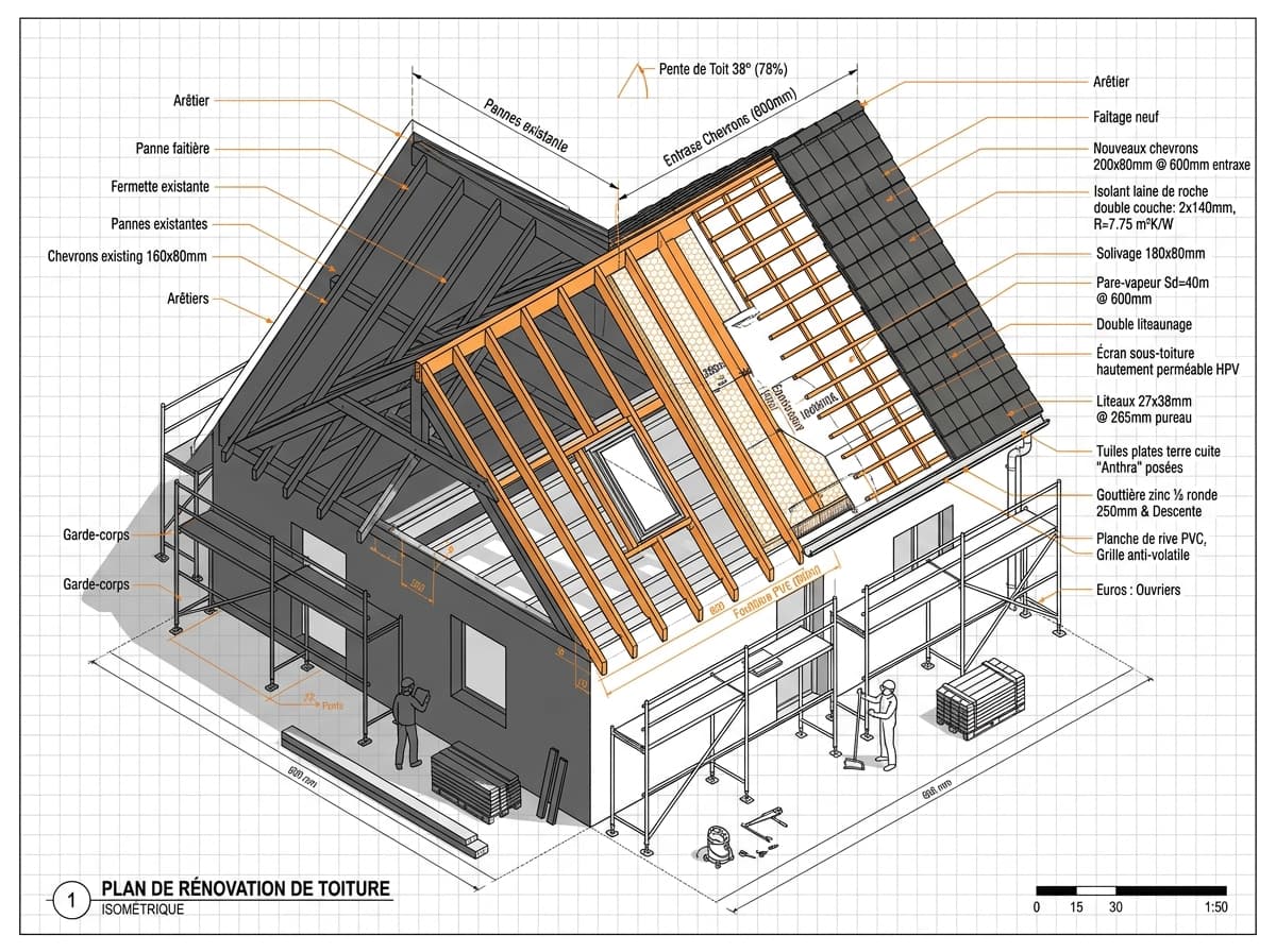 Rénovation toiture — Zinguerie & isolation